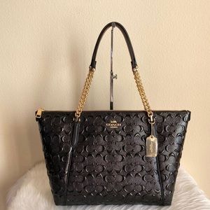 Amazing shiny black Coach tote!